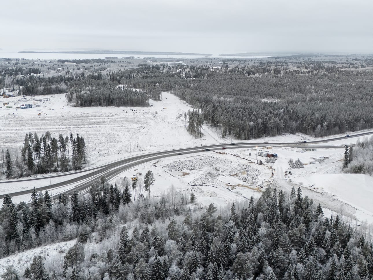Ritaporttiin tehdään parhaillaan uutta tietä. Kuva tämän vuoden tammikuulta.