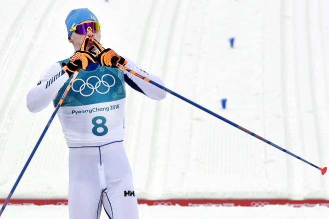 Iivo Niskanen voitti olympiakultaa 50 kilometrillä. Kuva: Lehtikuva / Heikki Saukkomaa