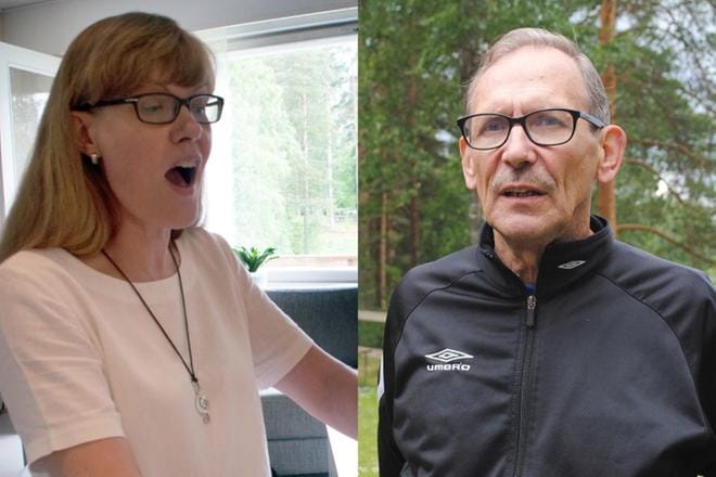 Laulaja-kuoronjohtaja Liisa Viitasaari ja Kuortaneen Eliittikisat ry:n puheenjohtaja Heikki Savela palkittiin Kuurtanes-mitaleilla. KUVAT: KAROLIINA SYRJÄ/EEVA-LIISA KULJU