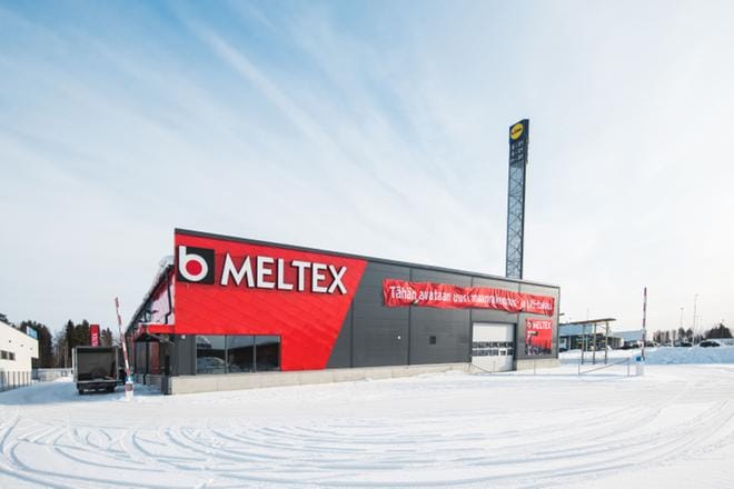 Meltexin uusi myymälä on entisen Byggmaxin kiinteistössä.