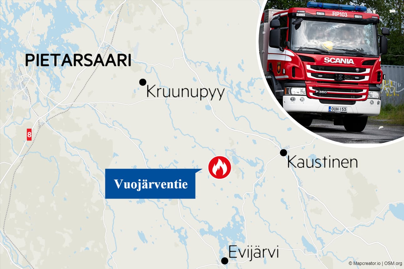Pohjanmaan pelastuslaitos sai palosta hälytyksen hieman kello 17 jälkeen torstaina.