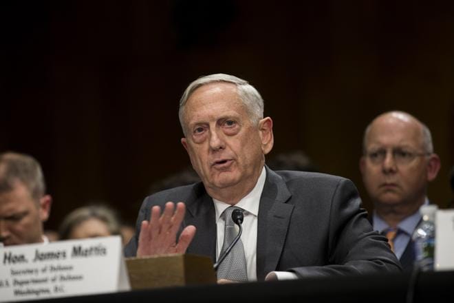 Yhdysvaltain puolustusministeri James Mattis vierailee Suomessa alkuviikolla. Hän tapaa tasavallan presidentti Sauli Niinistön ja puolustusministeri Jussi Niinistön. Kuva: Alex Edelman