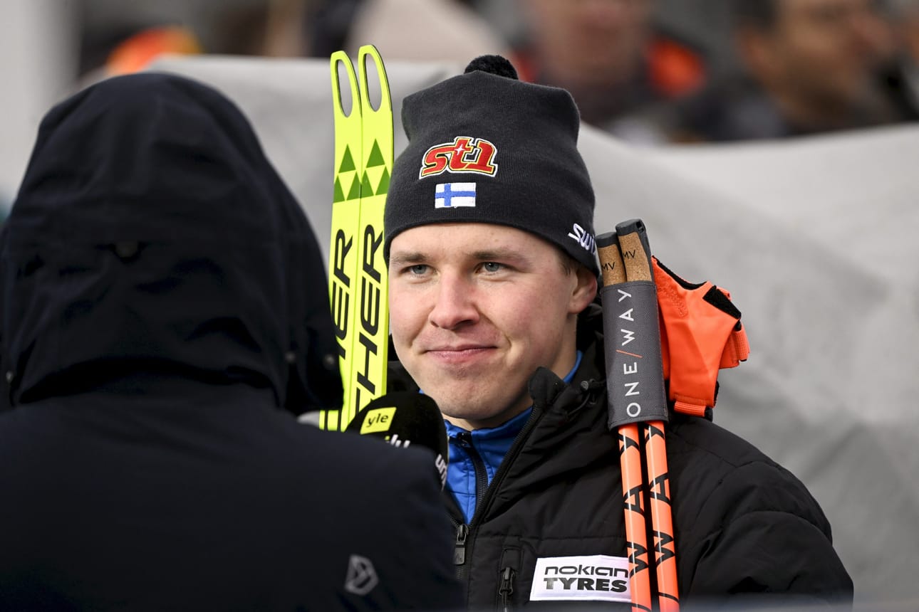 Arsi Ruuskanen oli perjantain hiihdossa kahdeksastoista. Kuva Val di Fiemmestä tammikuun alusta. LEHTIKUVA / EMMI KORHONEN