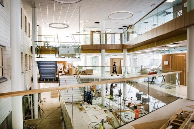 Kampustaloa on remontoitu maaliskuusta 2017 lähtien. Kampuskirjaston lisäksi myös Maaseutukirjasto ja terveysalan kirjasto muuttavat uusiin tiloihin. KUVAT: SAKARI HÄLLFORS
