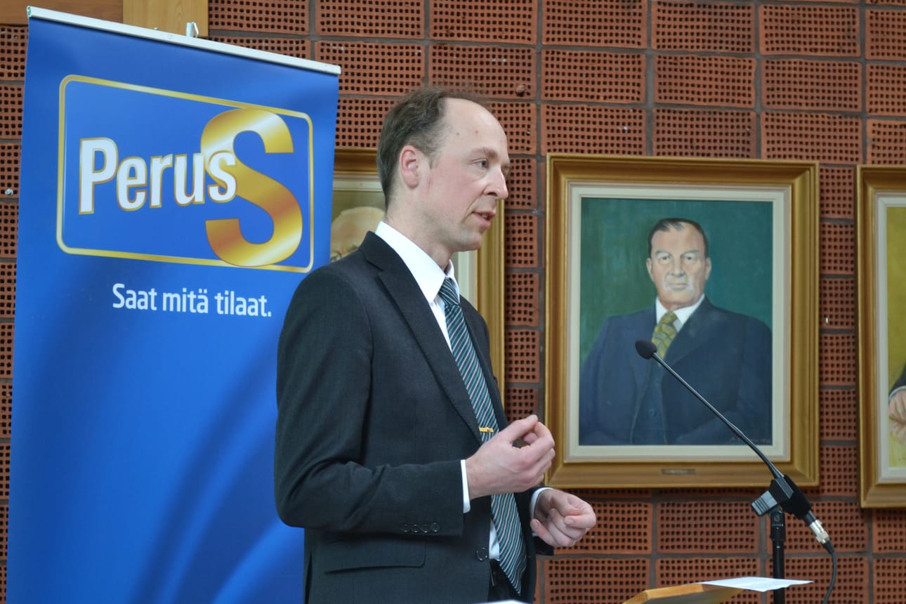 Jussi Halla-aho puhui Kuusamossa 2014.