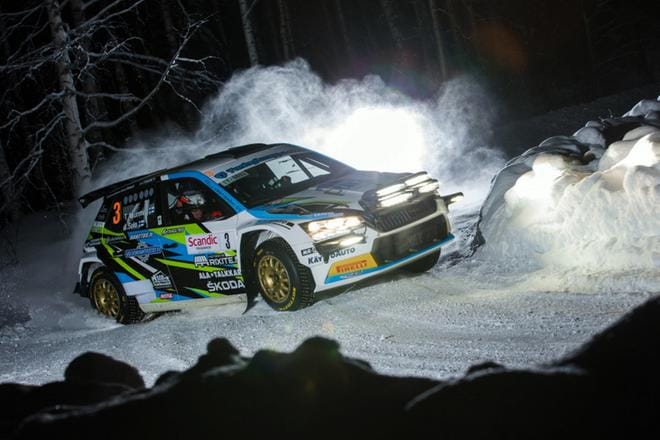 Alavuden kaupunki ryhtyy yhteistyöhön ralliautoilija Teemu Asunmaan kanssa. Tämä kuva on vuoden 2020 Arctic Lapland Rallysta eli Tunturirallista. ARKISTOKUVA: JANI SALONEN