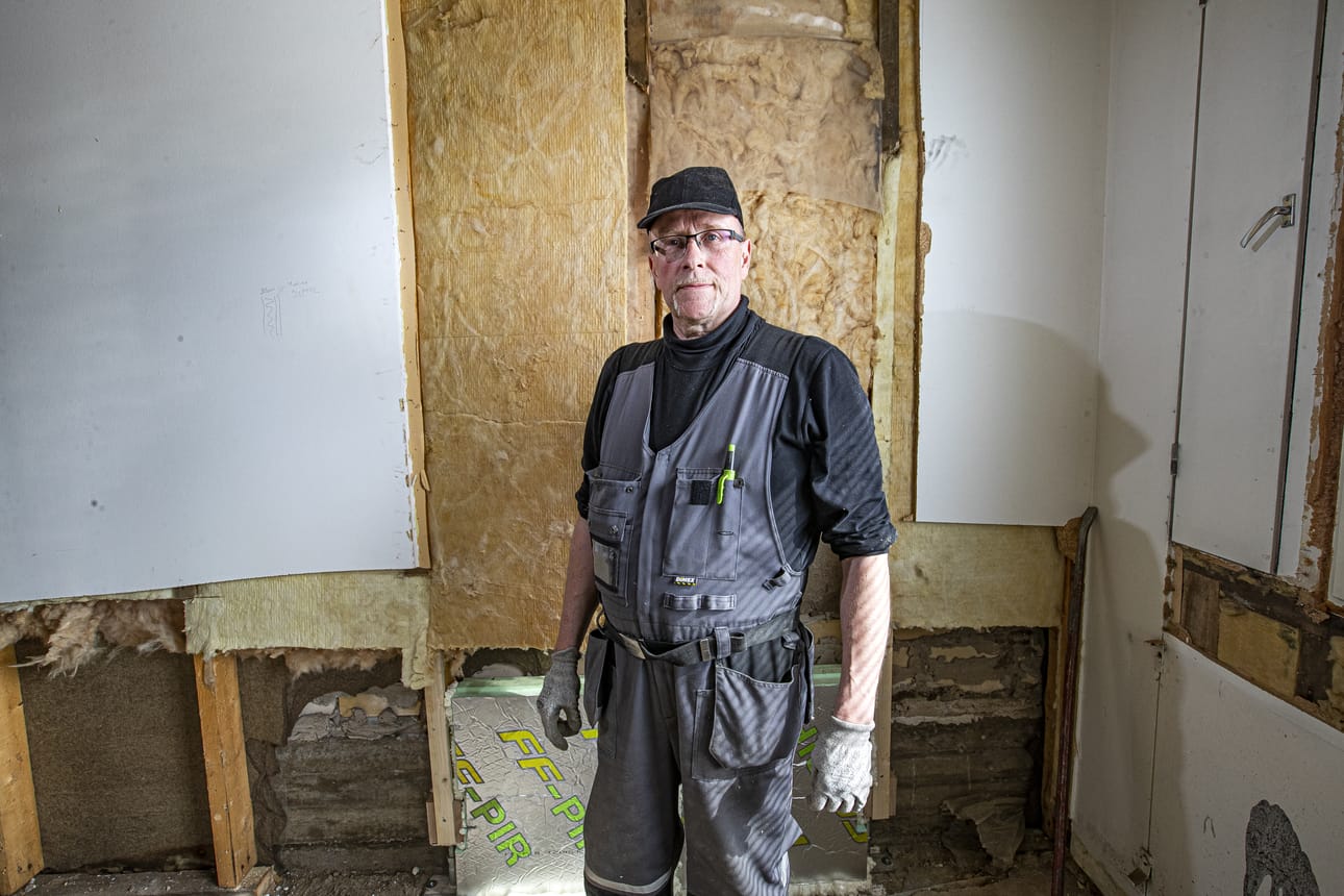 Juha Karppinen remontoi talonsa kauttaaltaan, mutta tarvittaessa kengityksen voi tehdä varsin vähäisellä purkamisella.