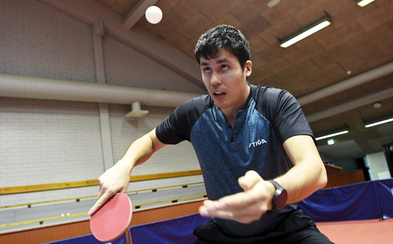 Suomen ykköspelaaja Benedek Olah on ollut parhaimmillaan maailmanlistalla viime kesäkuussa 50:s. LEHTIKUVA / VESA MOILANEN