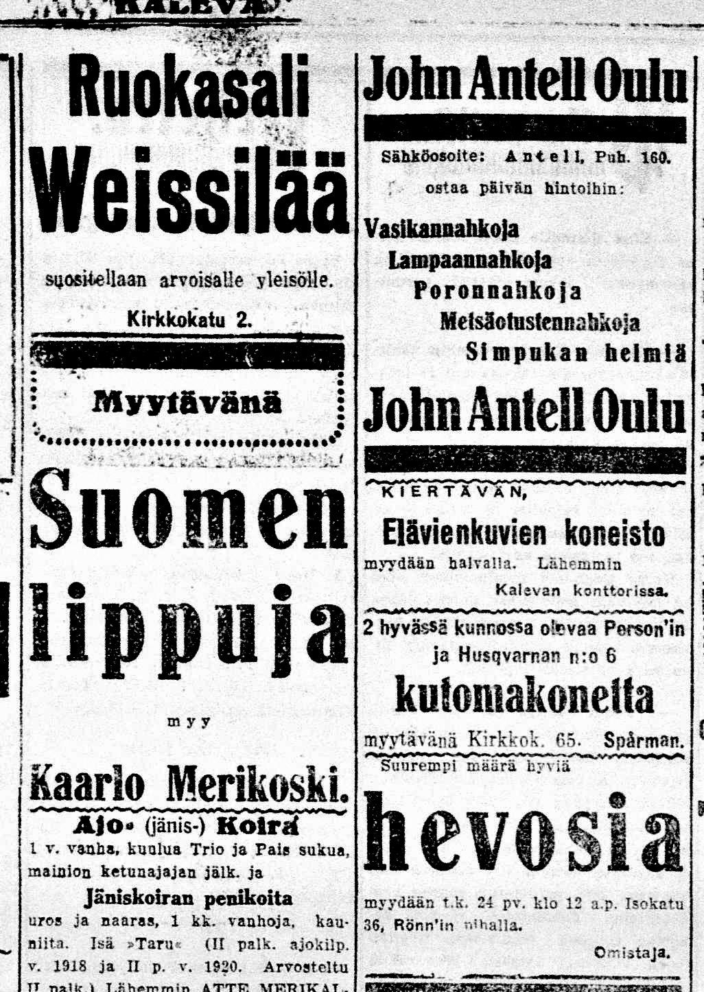 Vanha Kaleva: Ruotsalaisista tulitikuista lukuisia myrkytystapauksia