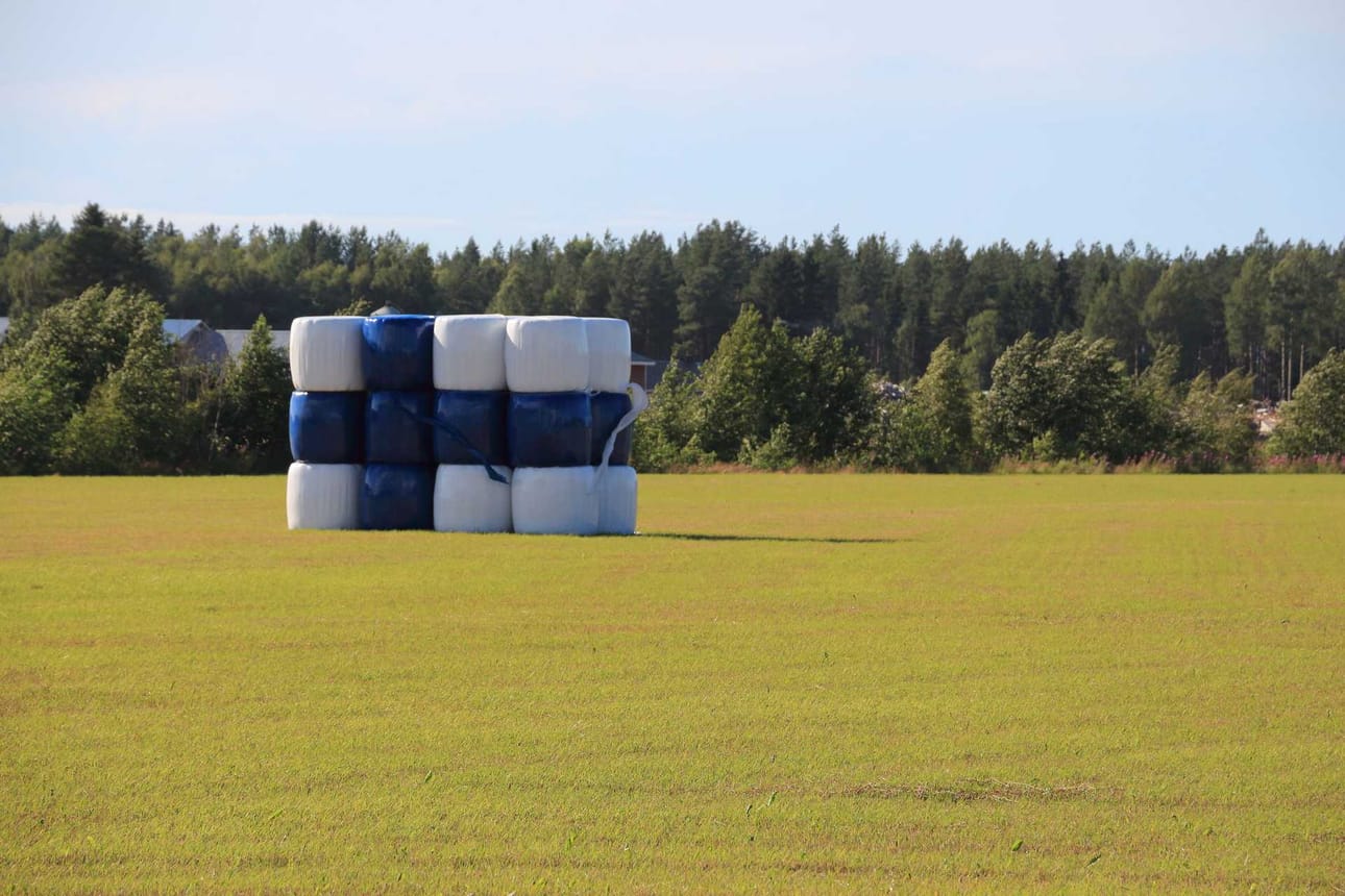 Siniristilippu Siikajoki-Raahen tien varressa on herättänyt kulkijoissa hyvää mieltä.