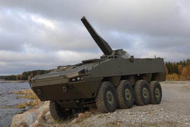 Patria on myynyt Saudi-Arabiaan Nemo-kranaatinheitinjärjestelmän. Kuvituskuvassa Nemo on asennettu Patrian AMV-panssariajoneuvoon.