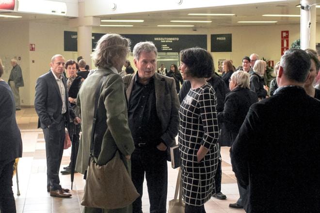 Tasavallan presidentti Sauli Niinistö ja rouva Jenni Haukio vierailivat viikonloppuna Turun kirjamessuilla. KUVA: