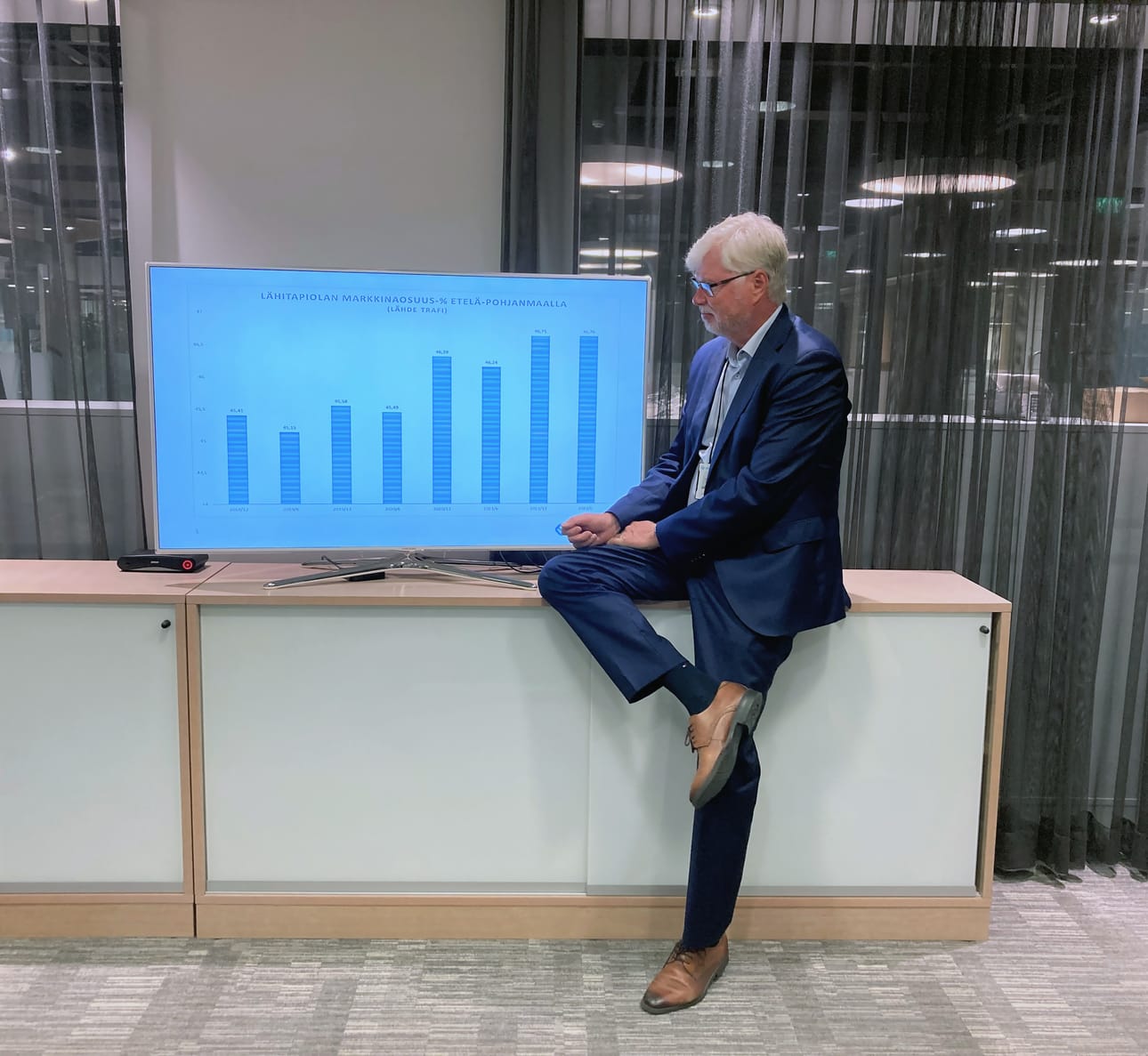 Kuva LähiTapiola Etelä-Pohjanmaan keskiviikkoaamun tulosinfosta.