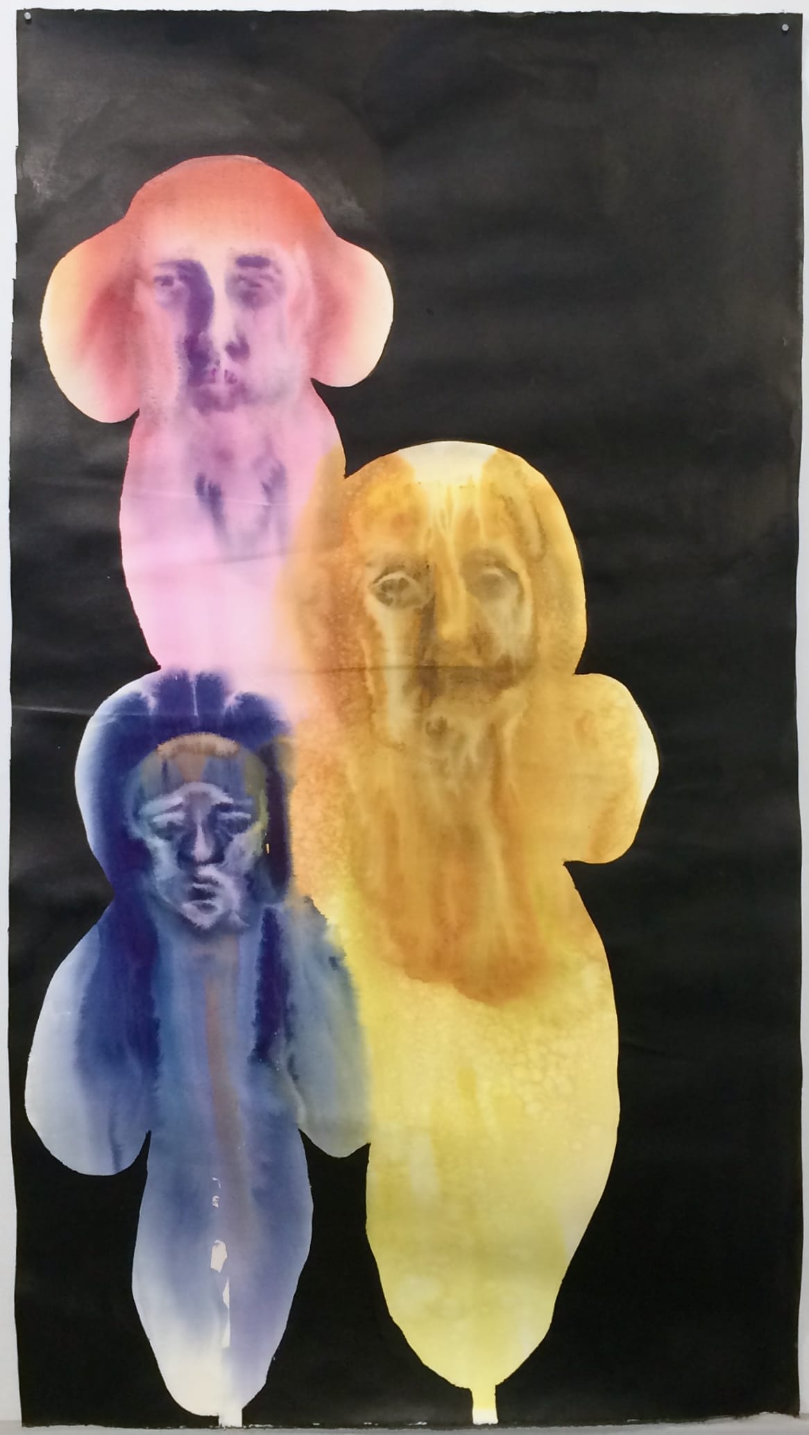 Anni Arffman: He, jotka pitivät kärsimyksestä, 2023, akvarelli ja seepiamuste paperille.