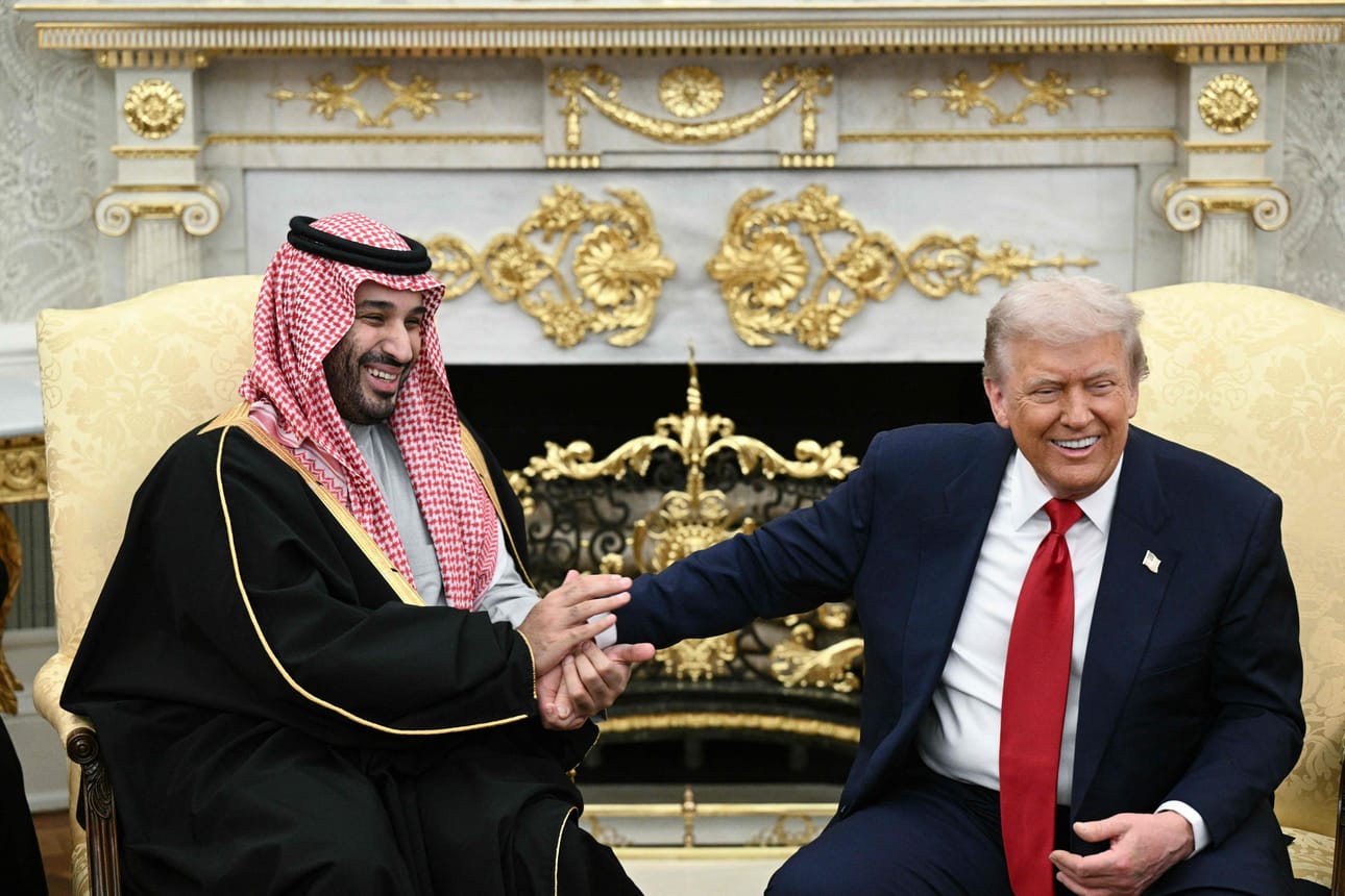 Presidentti Donald Trump tapasi Saudi-Arabian kruununprinssin ja pääministerin Mohammed bin Salmanin Washingtonissa 18. marraskuuta 2025.