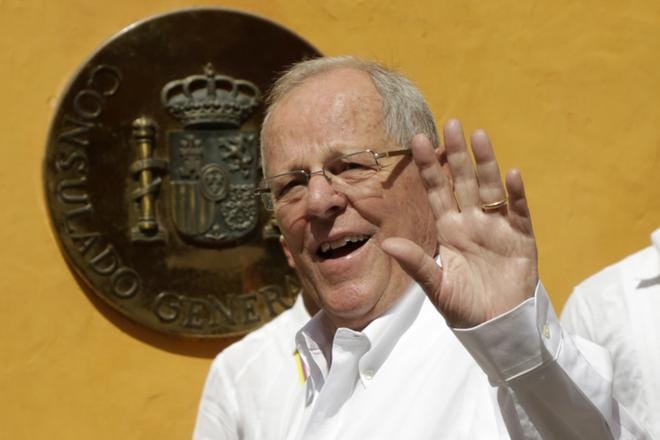 Eronpyyntönsä jättänyt presidentti Pedro Pablo Kuczynski on yhdistetty korruptioon. KUVA: Ricardo Maldonado Rozo