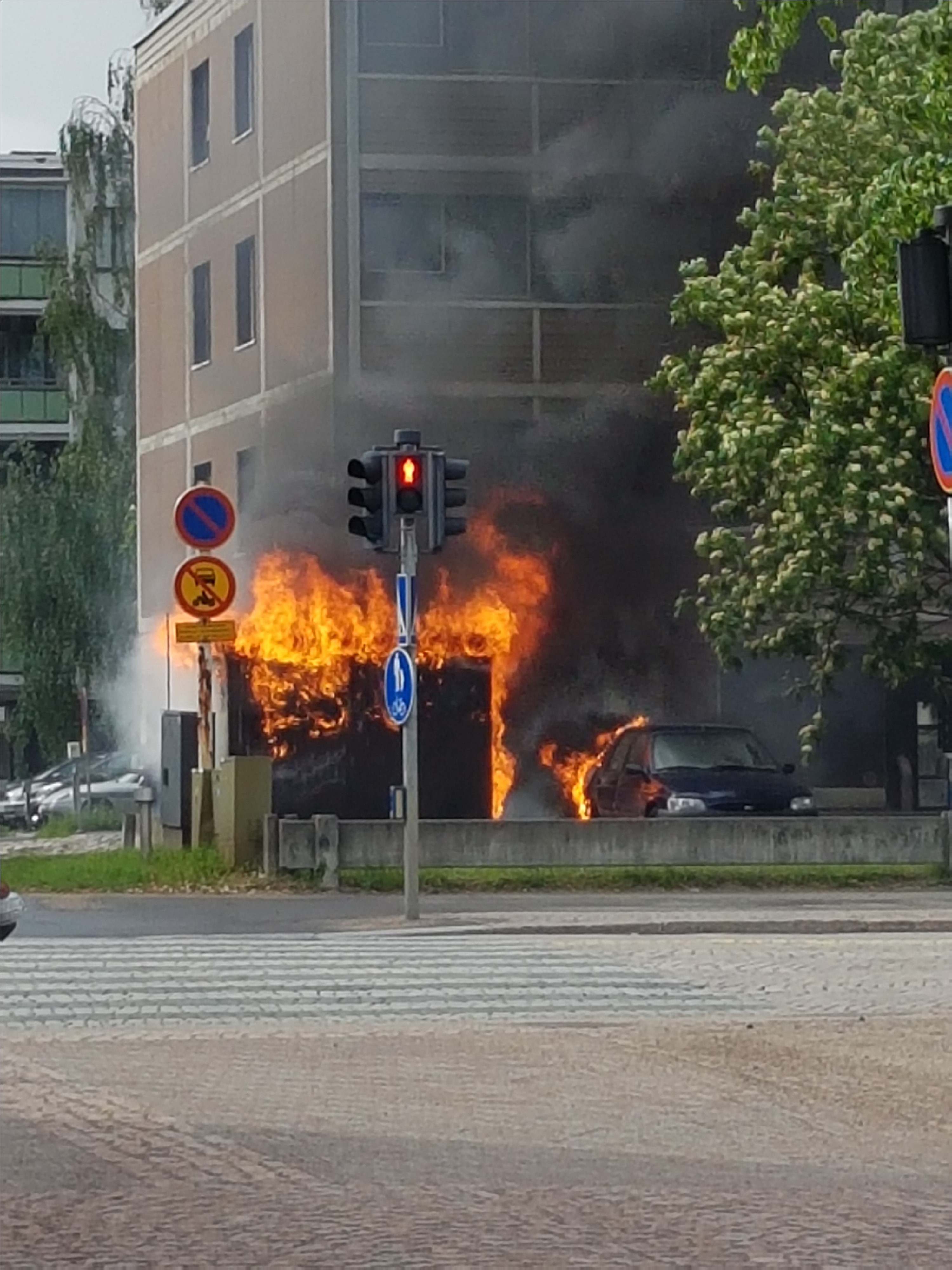 Palo Heinätorinkadun ja Uudenkadun kulmasta.