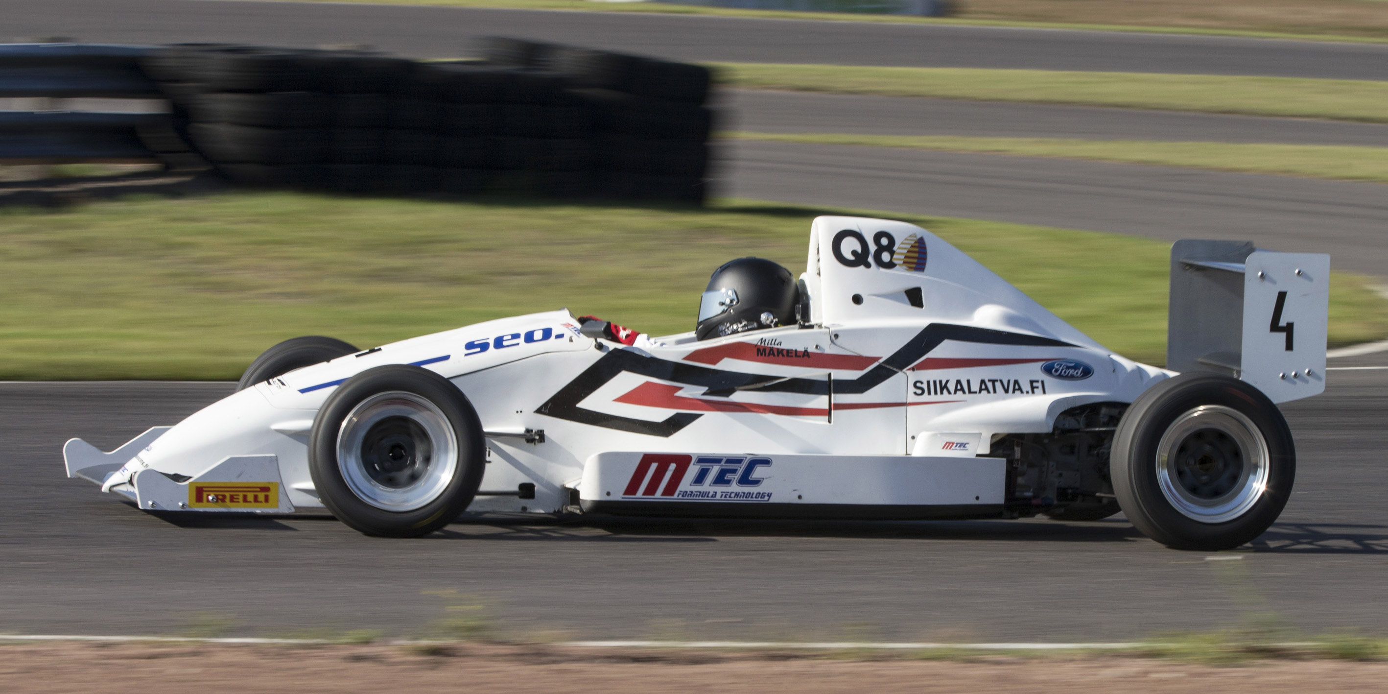 Formula Fordin SM-sarjan kauden 2017 mestarikolmikko: Sami Talvitie, Kristian Laine ja Milla Mäkelä. Kuva Pertti Kangasniemi