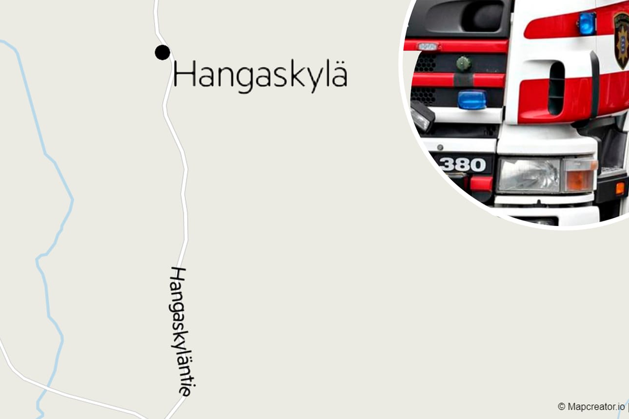 Onnettomuus tapahtui osoitteessa Hangaskyläntie 300.