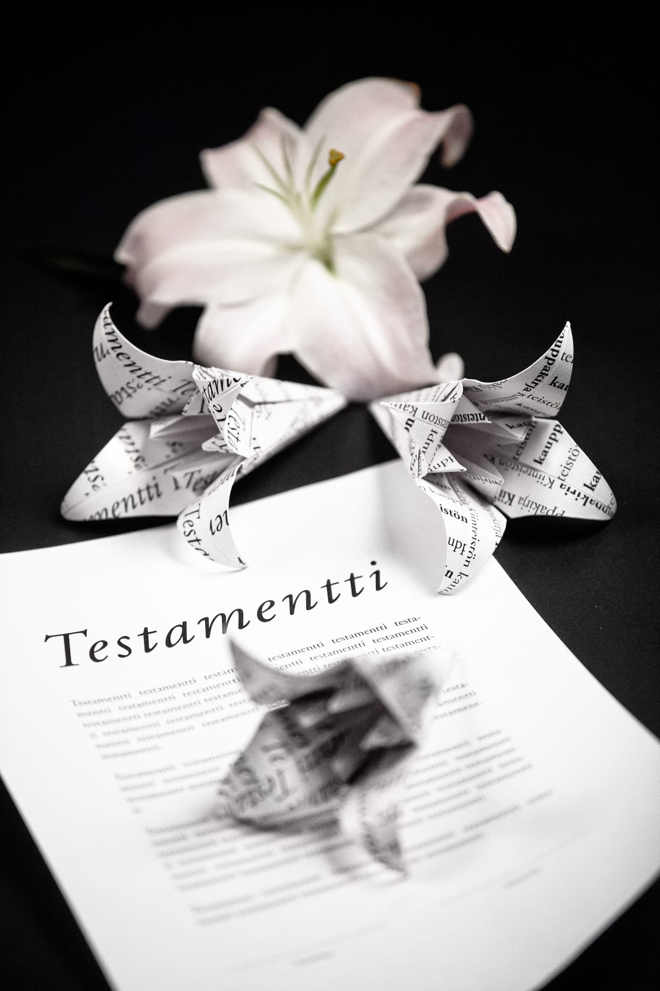 Testamentti on kirjallinen tahdonilmaisu, jolla henkilö määrää omaisuutensa jaosta kuolemansa jälkeen. Testamentti on tarpeen perintökaaren mukaisen jaon muuttamiseen esimerkiksi puolison tai avopuolison aseman turvaamiseksi.