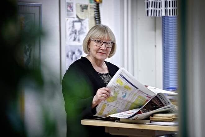 Pääkirjoitustoimittaja Maiju Lemettinen on työskennellyt Ilkan toimituksessa vuodesta 1980 lähtien. KUVA: TOMI KOSONEN