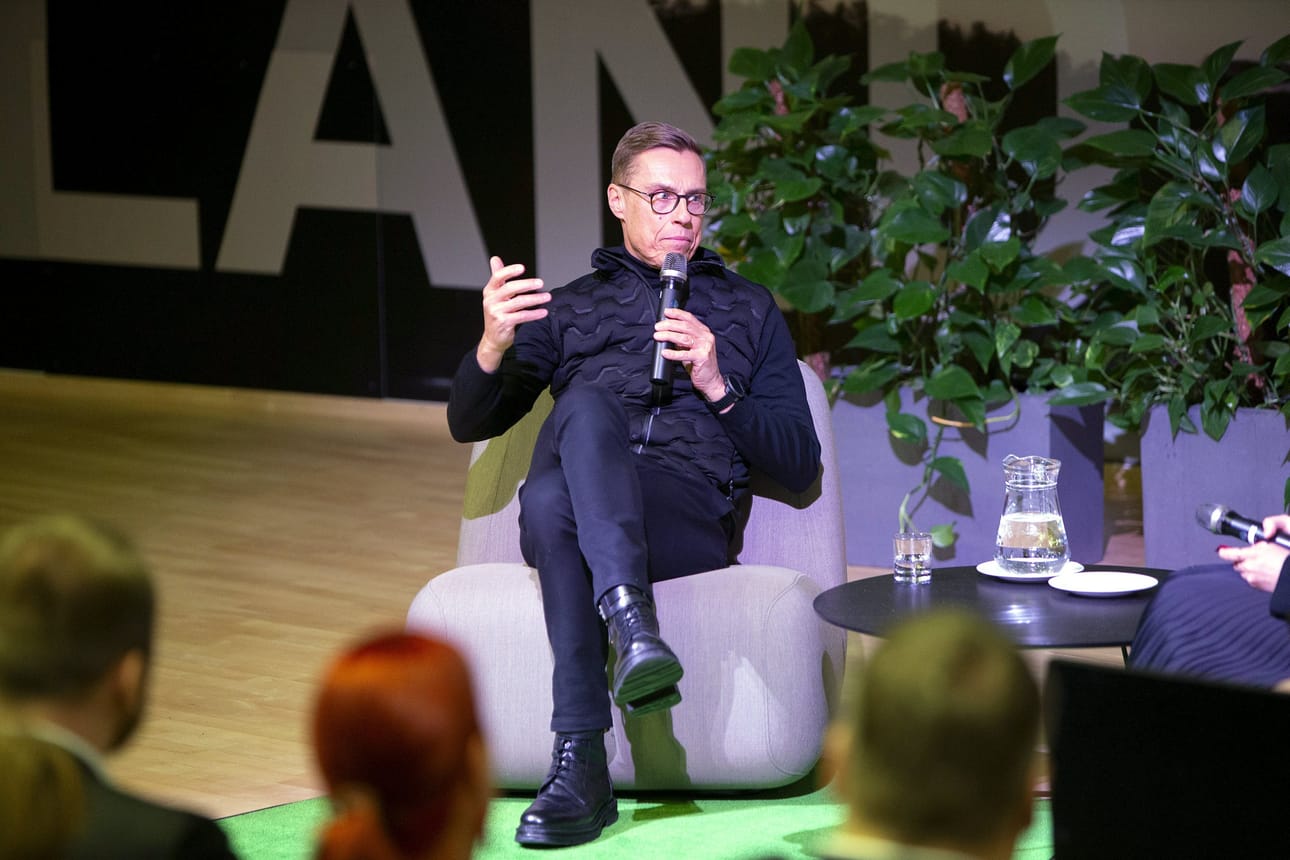 Presidentti Alexander Stubb sanoi Lappeenrannassa, että USA:n presidentin Donald Trumpin sanomisia ei kannata ottaa kirjaimellisesti, mutta ne kannattaa ottaa vakavasti. LEHTIKUVA / Lauri Heino