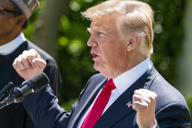 Yhdysvaltain presidentti Donald Trump päättänee ensi viikon lauantaihin mennessä, aikooko hän vetää Yhdysvallat pois Iranin ydinsopimuksesta. KUVA: Jim Lo Scalzo
