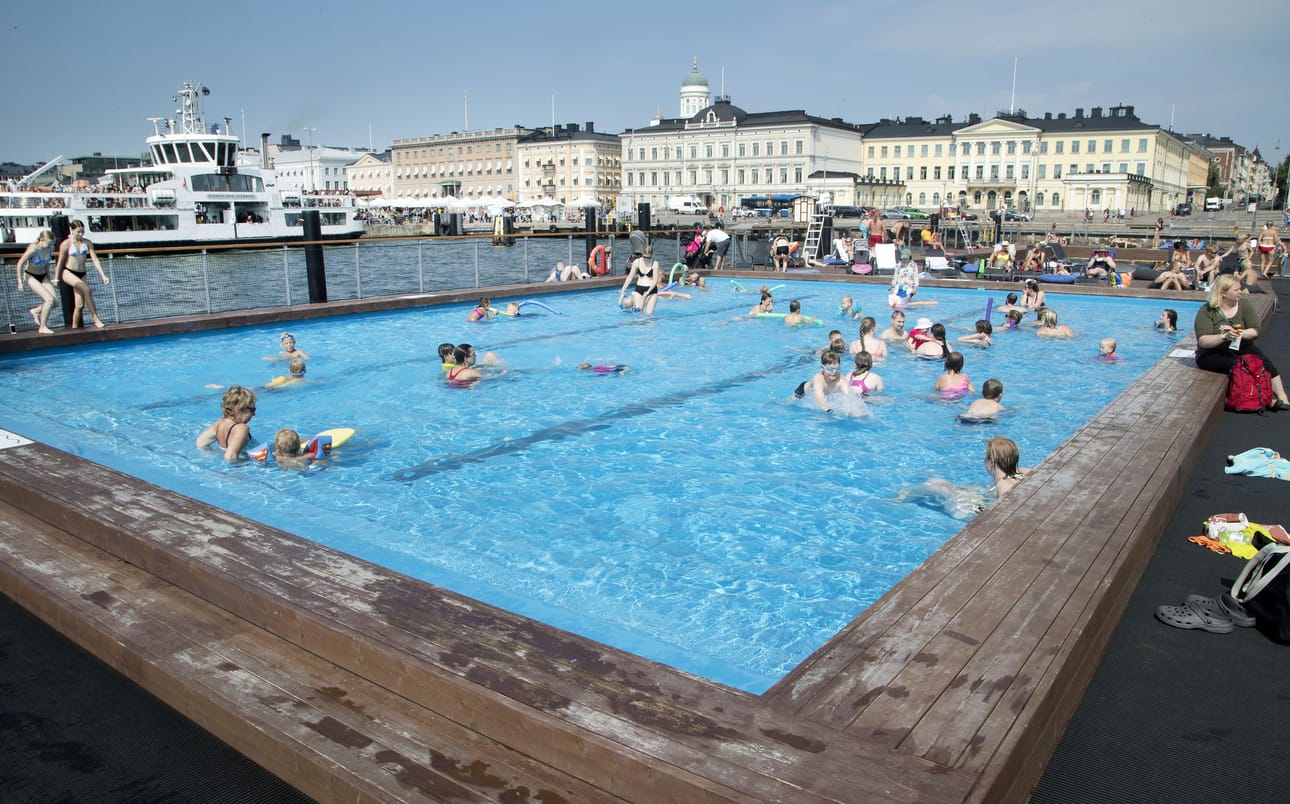 Helsingin Allas Sea Poolin merikylpylässä näytti viime kesänä tällaiselta. Paljon ei Ouluun rakennettavan kylpylän pitäisi siitä poiketa.