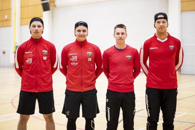 Vaasalaista voimaa KoU:ssa edustavat Jesse Rantamäki, Juho Hakomäki, Patrik Wahlsten ja Anttoni Jakobsson. KUVA: KRISTA LUOMA