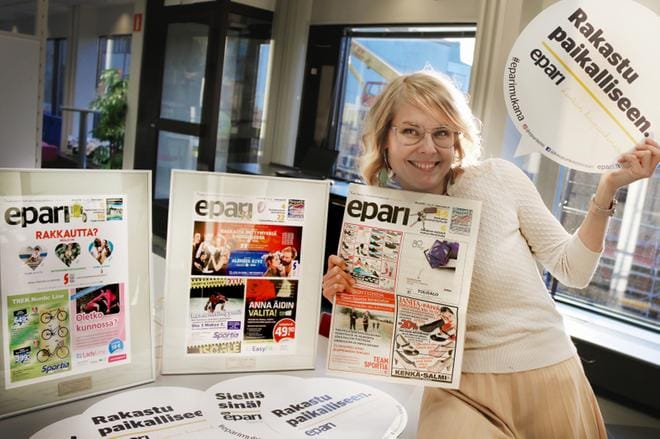 Eparin päätoimittaja Laura Syväoja tietää, että paikallinen lehti on tärkeä myös lukijoilleen. Aikaisemmat palkinnot ovat tulleet vuosina 2014 ja 2016. Kuva Virpi Kupiainen-Ämmälä