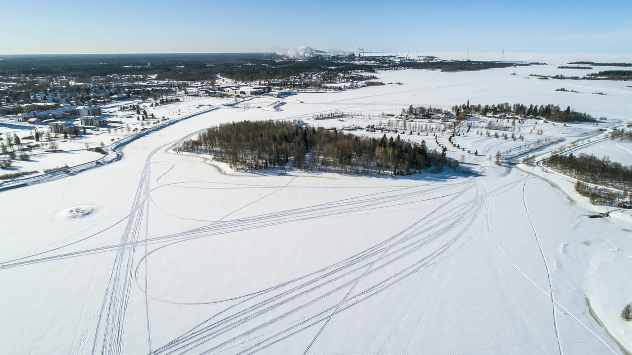 Pikkulahti, Raahen saaristo, meri, jää, talvi, pakkanen