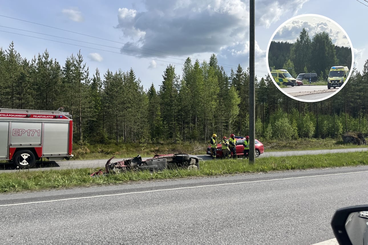 Suupohjantiellä Seinäjoella sattui kaksi vakavaa liikenneonnettomuutta pienen ajan sisällä maanantaina.