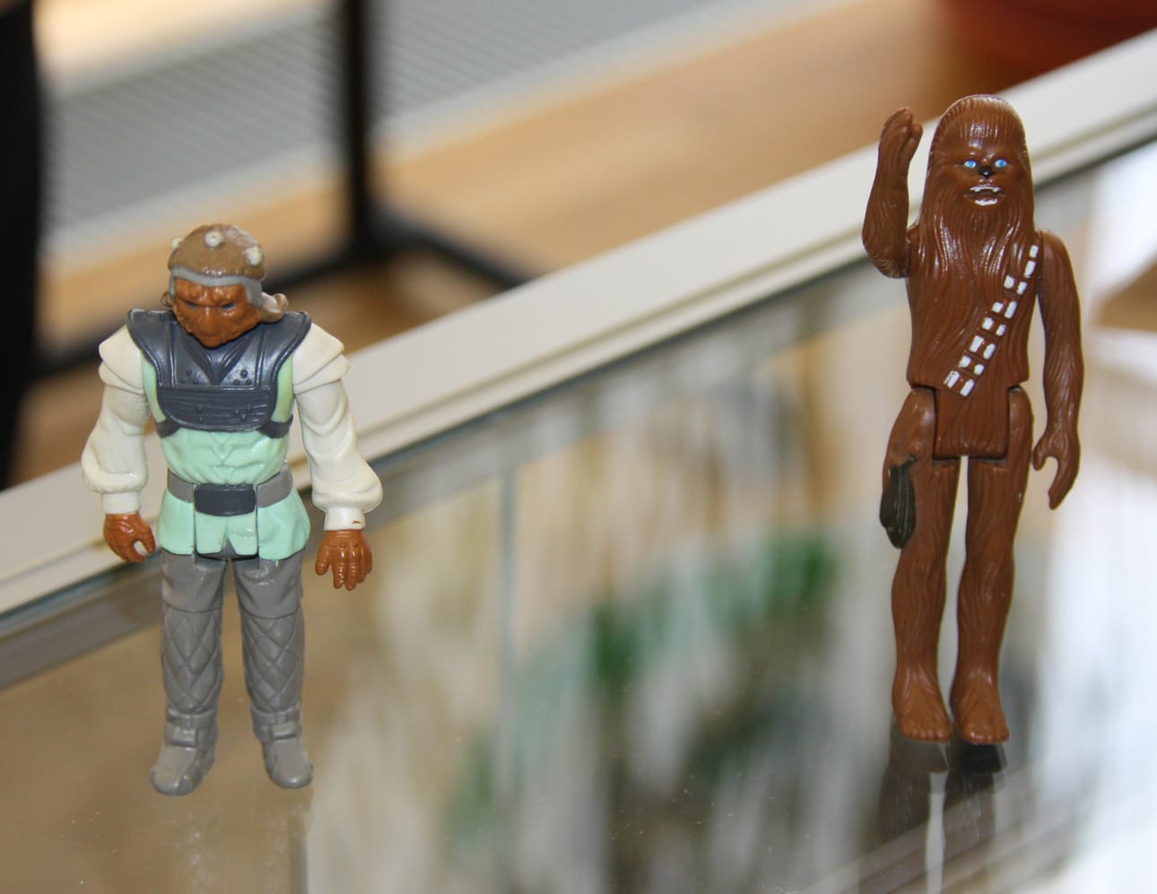 Vitriinin päällä seisovat Nikto ja Chewbacca.