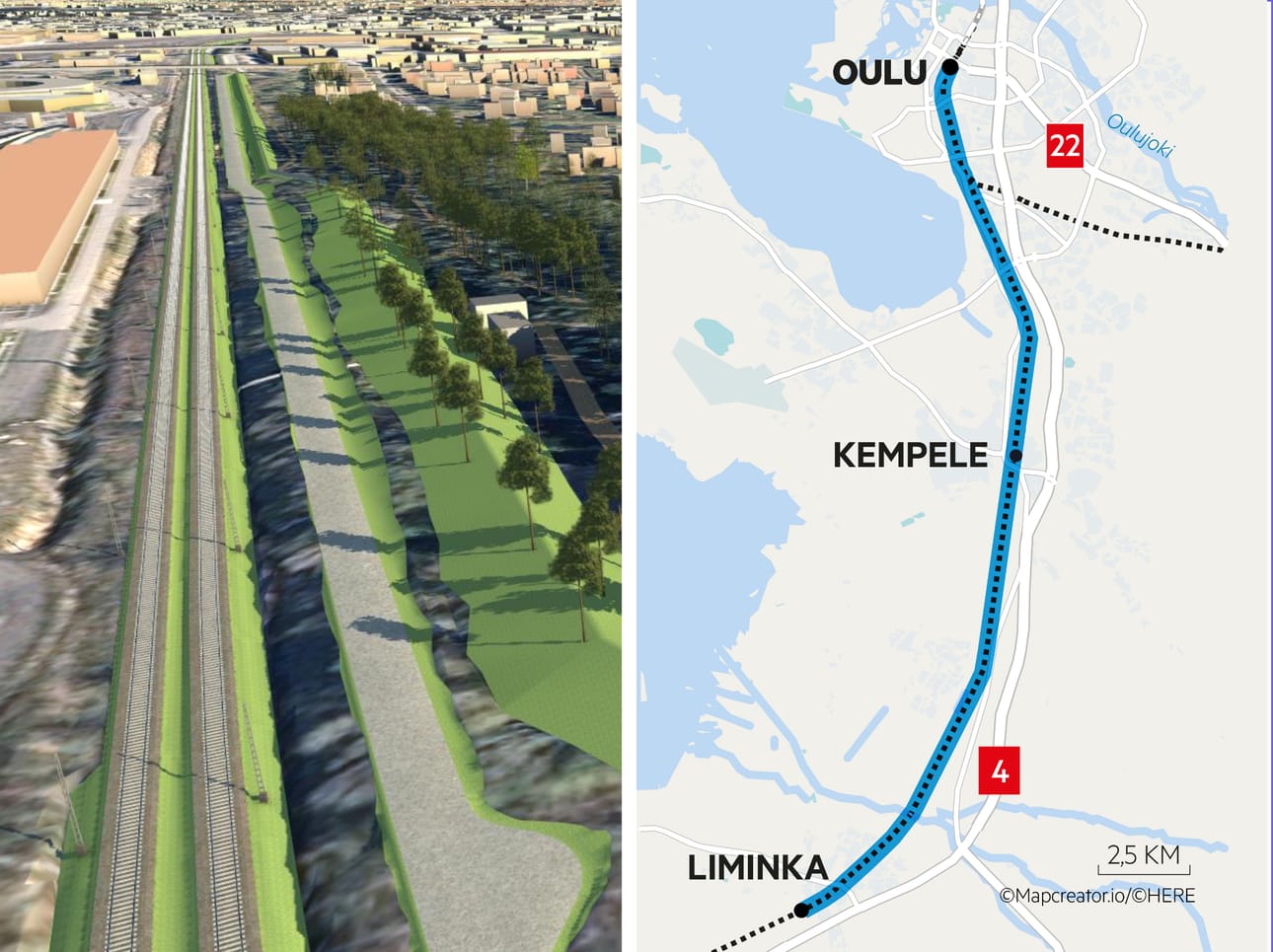 Oulun ja Limingan välille rakennetaan uusi kaksoisraide. Arkisto.