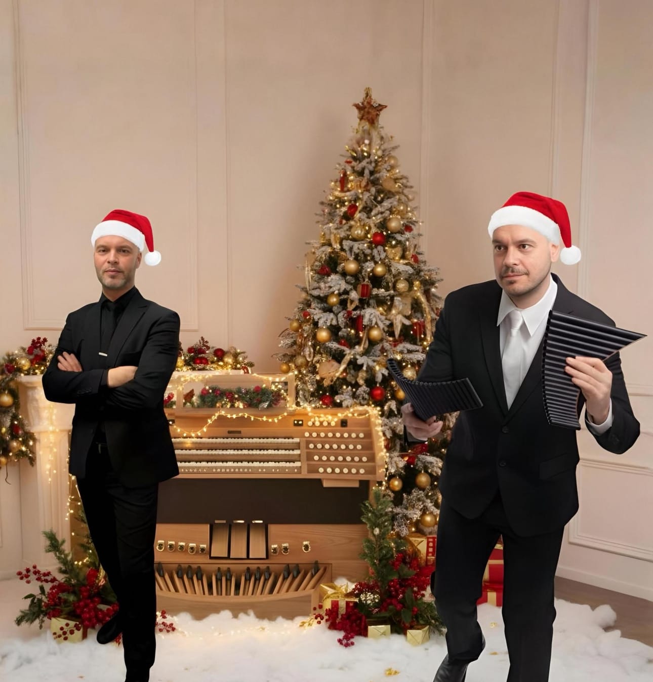 Pudasjärvellä koettavassa joulukonsertissa Elias Niemelä soittaa superurkuja ja Stefan Stanciu panhuilua.