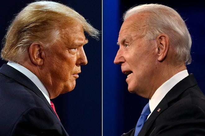 Tiistaina Yhdysvalloissa on vaalipäivä, jonka jälkeen selviää, jatkaako Donald Trump maan presidenttinä vai vaihtuuko valta Joe Bidenille. Arkistokuva: Morry Gash ja Jim Watson / AFP