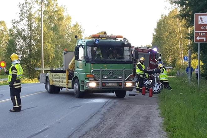 Onnettomuus sattui Kauhajoen Aronkylässä. KUVA: ERJA PEKKALA.