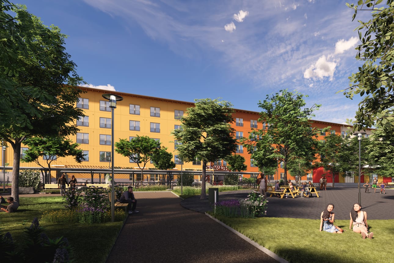 Toteutuessaan uudisrakennus toisi kodin yli 200 asukkaalle. Havainnekuva.