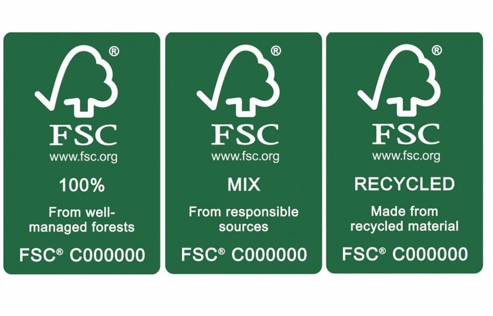Osa FSC-logolla varustetuista tuotteista on kokonaan FSC-materiaalista, osa suurelta osin, ja joissakin käytetään kierrätysmateriaalia.