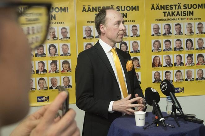 Perussuomalaisten puheenjohtajan Jussi Halla-ahon mukaan Suomeen on tulossa teollisuusvihamielinen hallitus. KUVA: Mauri Ratilainen, Compic