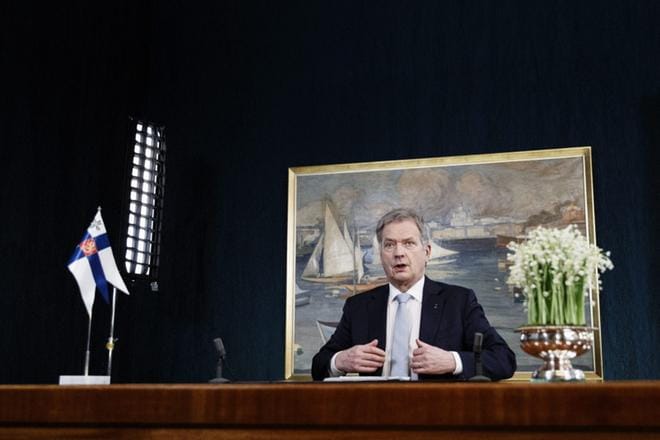 Presidentti Sauli Niinistö puolusti uudenvuodenpuheessaan eurooppalaisia arvoja. LEHTIKUVA / RONI REKOMAA