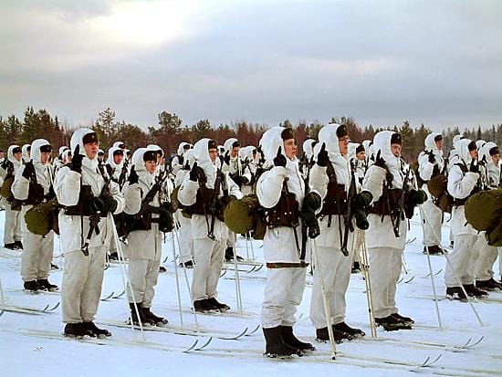 Jääkäriprikaatin sotilasvala Pyhätunturilla tämän vuoden alkupuolella.