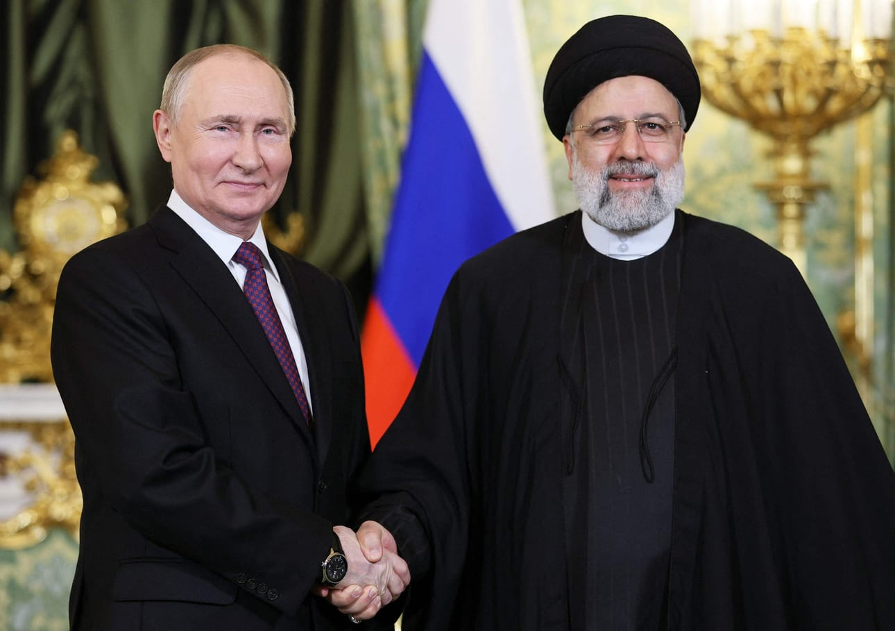 Iranin läheisemmäksi kumppaniksi Venäjän on ajanut Ukrainan sota ja siitä seuranneet lisäpakotteet. LEHTIKUVA / AFP