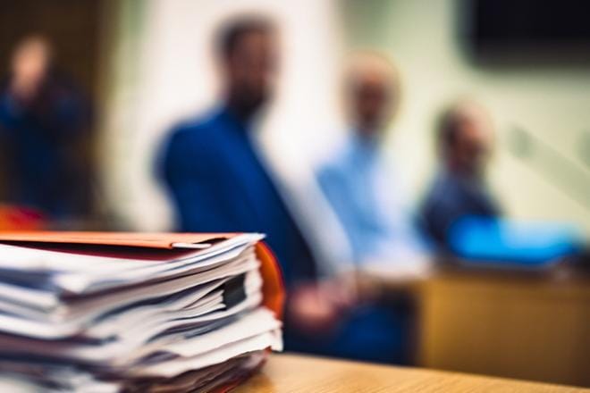 Turun hovioikeudessa kuultiin tiistaina kaikkiaan viittä todistajaa Pohjoismaisen vastarintaliikkeen lakkauttamista koskevassa asiassa. KUVA: Mikael Rydenfelt