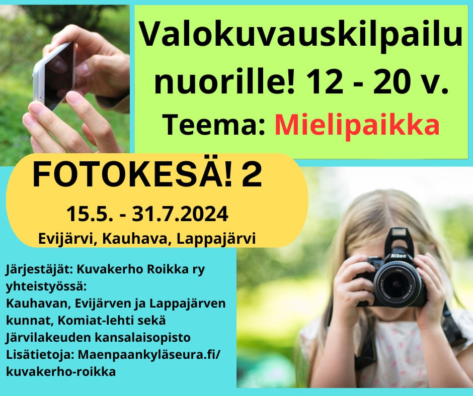 Kesän valokuvauskilpailu on käynnissä Kauhavan alueella.