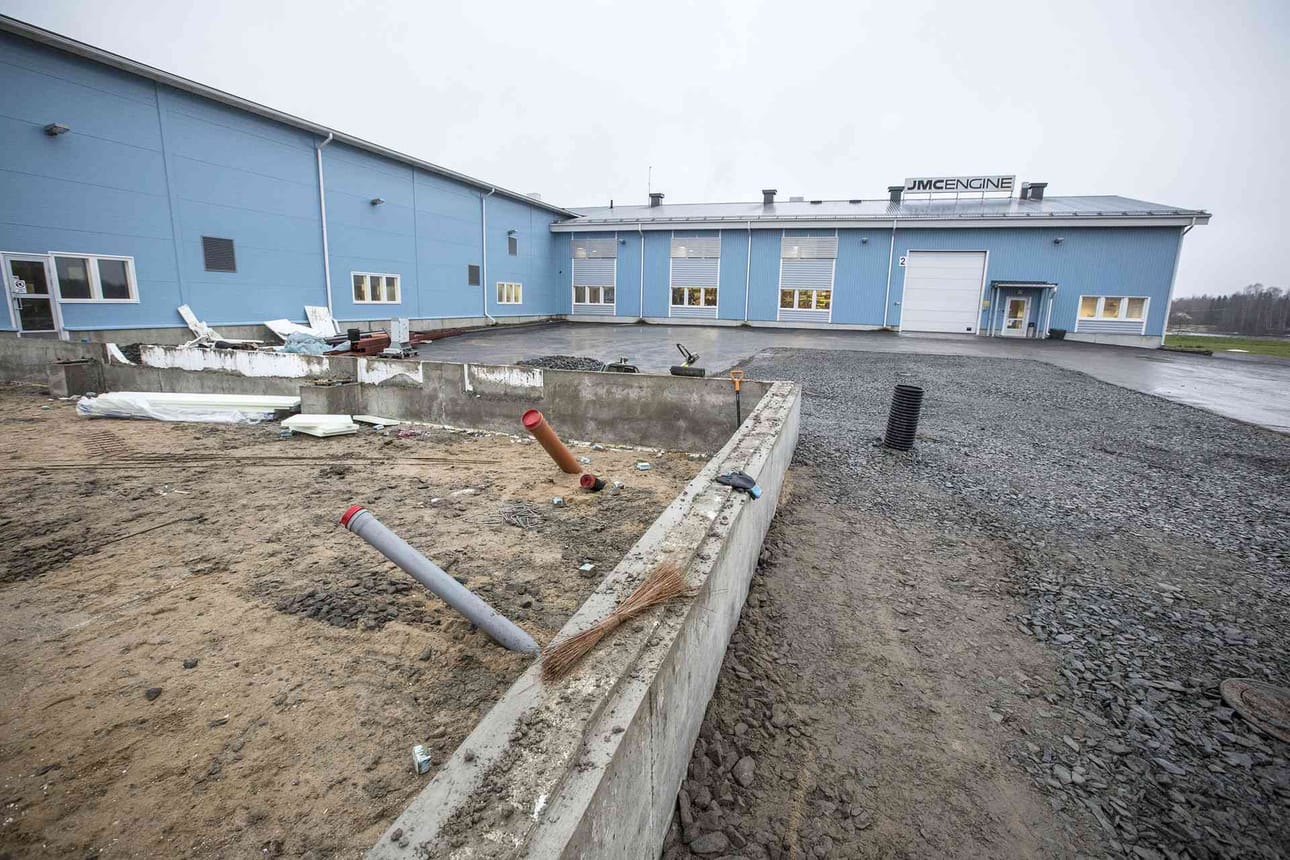 JMC Enginen tiloja on laajennettu viimeksi 2019–2020. Vielä tämän syksyn aikana pitäisi alkaa seitsemäs laajennusurakka. Arkistokuva.