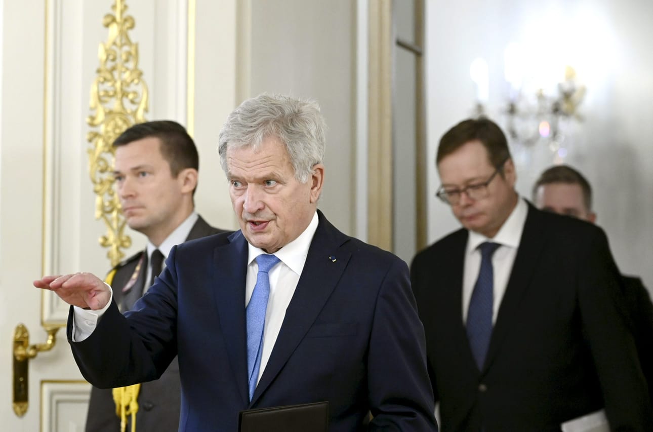 Presidentti Sauli Niinistö puhui tänään ulkomaantoimittajien yhdistyksen tilaisuudessa. LEHTIKUVA / Heikki Saukkomaa