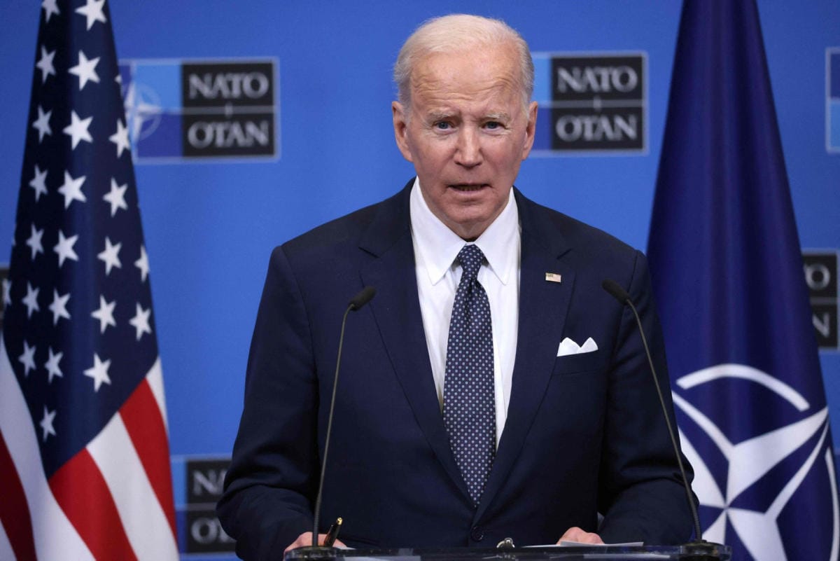 Prsedentti Joe Biden kommentoi asiaa torstaina Euroopan-vierailullaan Brysselissä. LEHTIKUVA / AFP