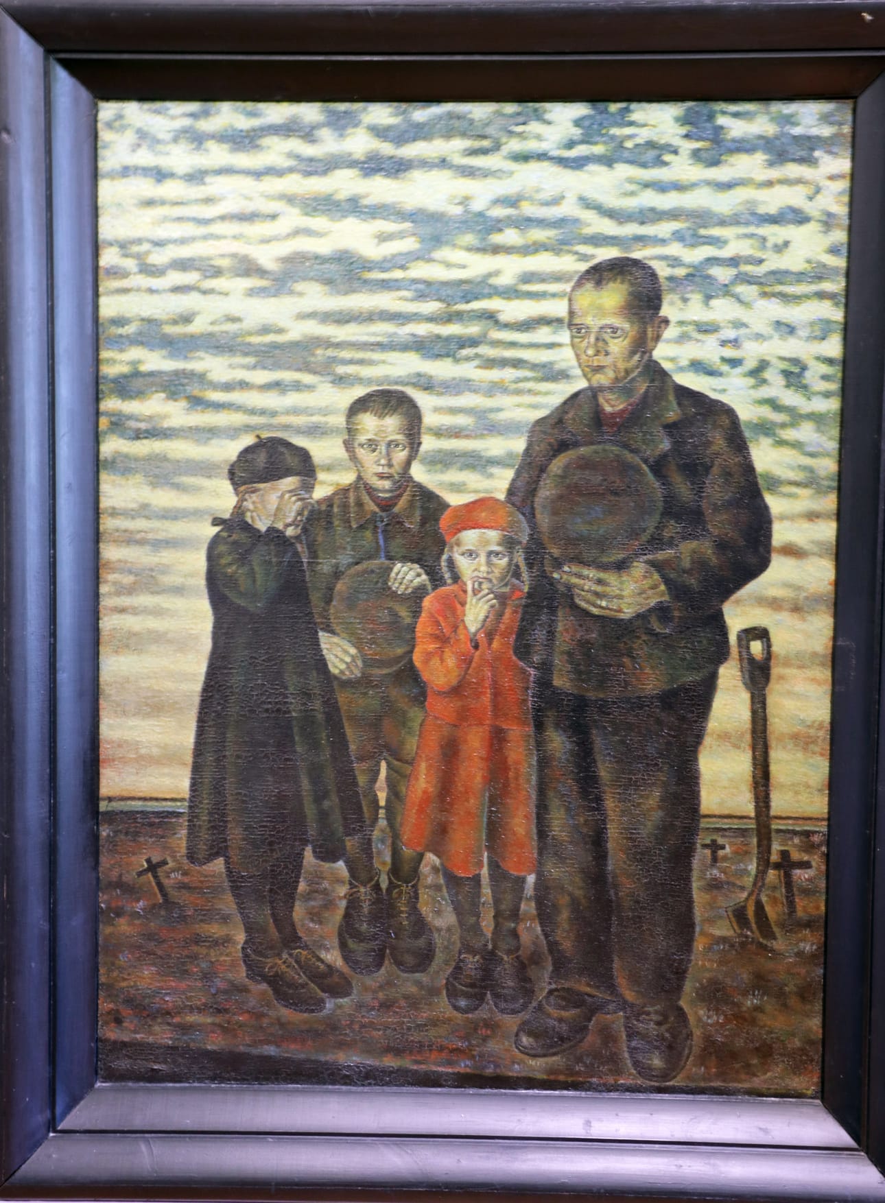 Vilho Lammen teos Äidin haudalla (1934) on yksi niistä maalauksista, jotka ovat erityisesti kiehtoneet Matti Lampea. Vilho maalasi teoksesta kolme versiota, joista ensimmäisen hän tuhosi. Toinen on tämä, joka kuuluu museon kokoelmiin, ja kolmas, josta oli tulossa tätäkin kookkaampi, jäi keskeneräiseksi.