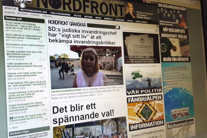 Nordfront on Pohjoismaisen vastarintaliikkeen ruotsinkielinen verkkojulkaisu. Kuva: Sarianne Tekoniemi
